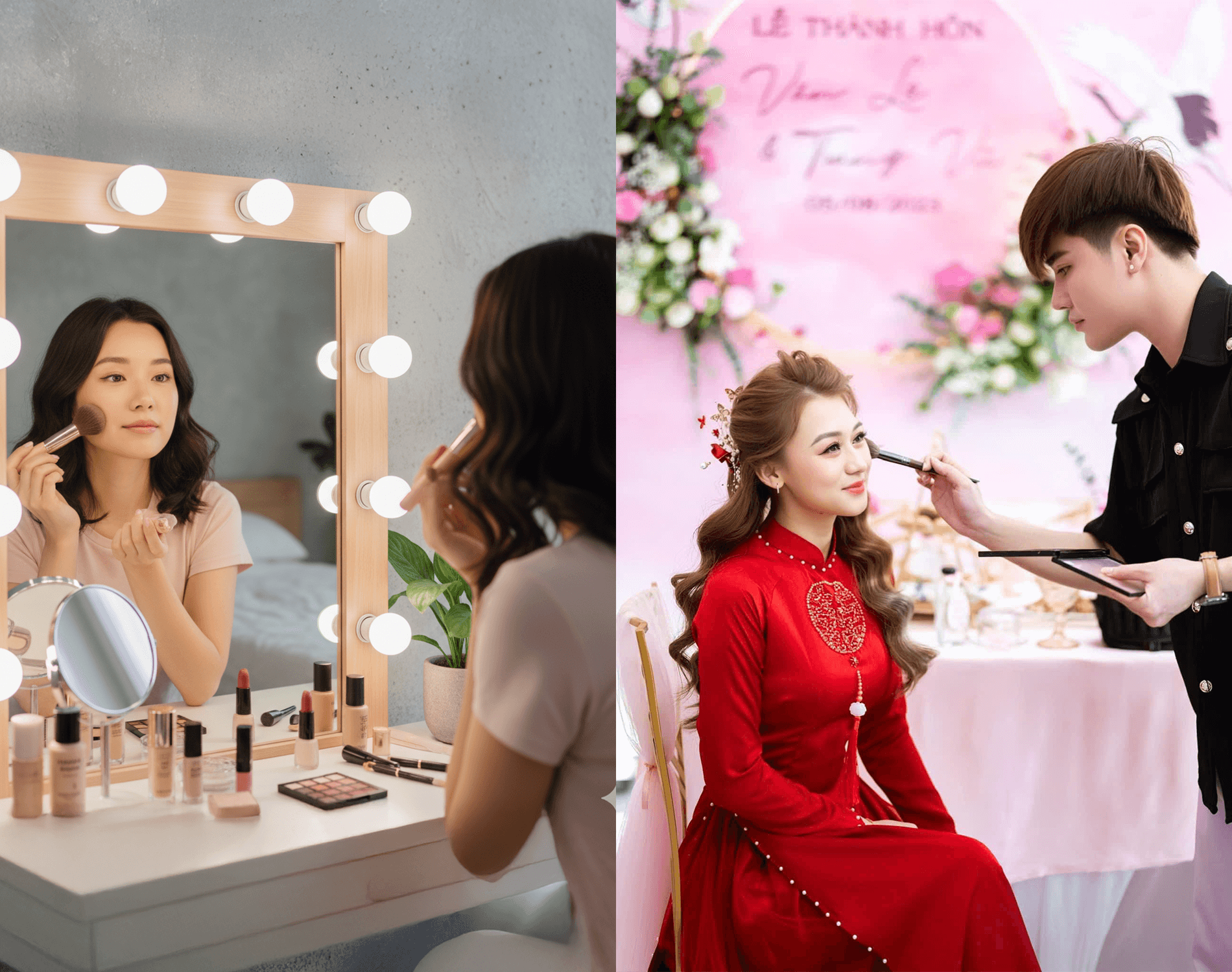So sánh mục tiêu giữa học make up cá nhân và chuyên nghiệp.